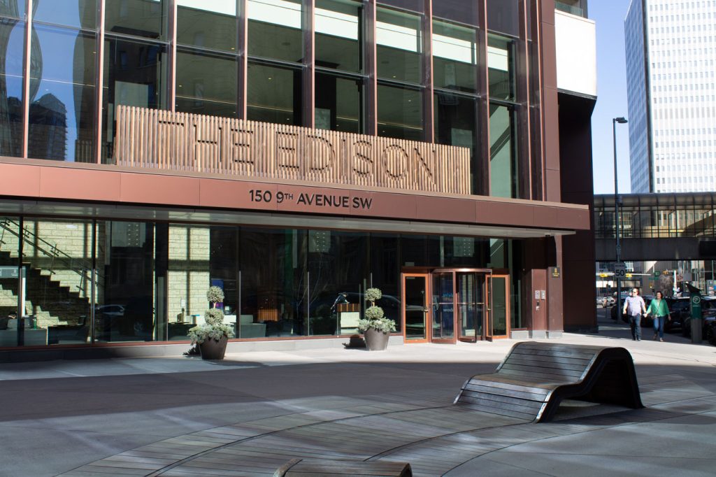 Street entrance to The Edison at 150 9 Avenue SW