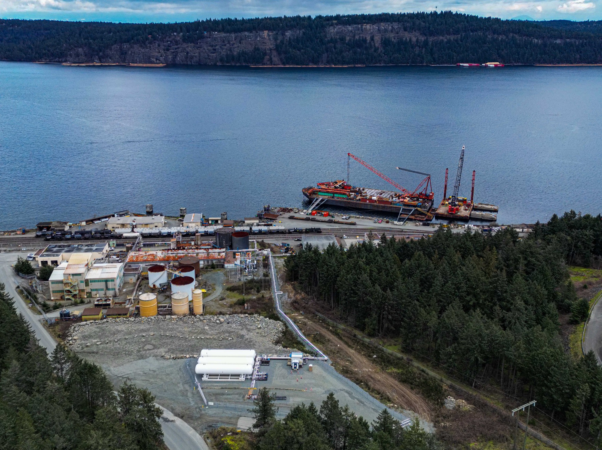 Orca Pacific Terminal with marine operations in the harbour